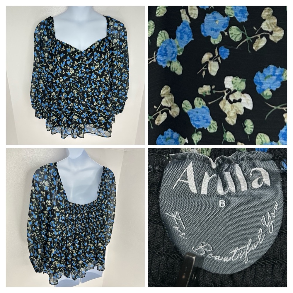 Arula Floral Print Top‎ Size B 16-18 Fairycore Feminine Boho Festival Hippie